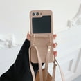 thumbnail image 1 of Nalacover for Samsung Galaxy Z Flip5 Crossbody Case with Lanyard, Detachable Shoulder Strap Slim Shockproof Non-Slip Protective Folding Cover for Samsung Galaxy Z Flip5,Beige, 1 of 11