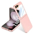 thumbnail image 1 of Nalacover for Samsung Galaxy Z Flip5 Electroplated Ultra Slim Folding Case, Metal Lens Frame Protective Cover for Galaxy Z Flip5, Rugged PC Anti-Fingerprints Shockproof Case, Pink, 1 of 7