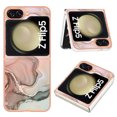 thumbnail image 1 of Nalacover for Samsung Galaxy Z Flip5 Marble Pattern Slim Case Compatible with MagSafe Wireless Charging, Soft Silicone/TPU Shockproof Non-Yellowing Lightweight Protective Cover,Rosegold, 1 of 12