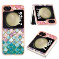 thumbnail image 1 of Nalacover for Samsung Galaxy Z Flip5 Slim Case, Fish Scale Marble Pattern Soft TPU Shockproof Lens Protection Cover for Women Girls, Compatible with MagSafe Wireless Charging Case,Colorful Scales, 1 of 12