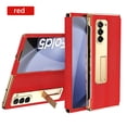 thumbnail image 1 of Nalacover for Samsung Galaxy Z Fold 5 Metal Kickstand Case, Tempered Galss Protective Film Classic PU Leather Folding Cover for Galaxy Z Fold 5, Electroplated Frame Shockproof Anrti-Drop Case,Red, 1 of 7