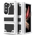 thumbnail image 1 of Nalacover Samsung Galaxy Z Fold 6 Case, Heavy Duty 3 in 1 Rugged Shockproof Rugged Silicone Hybrid Hard PC Soft TPU Bumper with Kickstand Camera Raised Drop Girls Women Boy Men Covers, White, 1 of 7