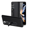 thumbnail image 1 of Nalacover for Samsung Galaxy Z Fold4 Case with Tempered Glass Screen Film Hidden Bracket, Shockproof Luxury PU Leather Magnetic Hinge Protection Anti-Scratches Cover for Galaxy Z Fold4,Black, 1 of 7