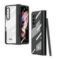 thumbnail image 1 of Nalacover for Samsung Galaxy Z Fold5 Transparent Plating Case with S Pen Holder Hinge Protection, Rugged PC Shockproof Tempered Glass Screen Film Folding Cover for Galaxy Z Fold5, Black, 1 of 6