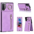 thumbnail image 1 of Nalacover for Samsung Note 10 Plus, Wallet RFID Credit Card Holder and Zipper Pocket,Drop Protection Flip Cover Ring Holder Kickstand Double Magnetic Clasp for Samsung Galaxy Note 10 Plus, Purple, 1 of 12