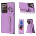 thumbnail image 1 of Nalacover for Samsung Note 20 Ultra, Wallet RFID Credit Card Holder and Zipper Pocket,Drop Protection Flip Cover Ring Holder Kickstand Double Magnetic Clasp for Samsung Galaxy Note 20 Ultra, Purple, 1 of 12
