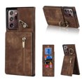 thumbnail image 1 of Nalacover for Samsung Note 20 Ultra, Wallet RFID Credit Card Holder and Zipper Pocket,Drop Protection Flip Cover Ring Holder Kickstand Double Magnetic Clasp for Samsung Galaxy Note 20 Ultra, Brown, 1 of 12