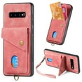 thumbnail image 1 of Nalacover for Samsung S10, Slim Case Wallet with Credit Card Holder, Back Flip Premium Leather Magnetic Clasp Kickstand Wirst Hand Strap Shockproof Cover for Samsung Galaxy S10, Pink, 1 of 7