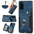 thumbnail image 1 of Nalacover For Samsung S20 Plus Case Ring Holder Kickstand with Credit Card Holder, Back Flip Premium Leather Magnetic Clasp Removable Wirst Hand Strap Cover for Samsung Galaxy S20 Plus,blue, 1 of 15