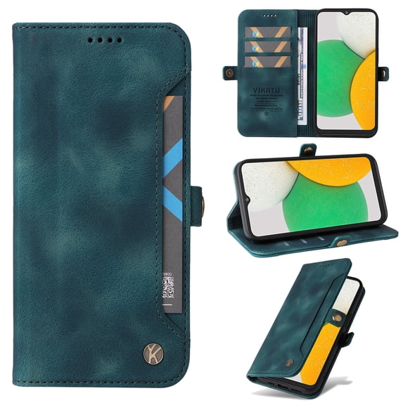 Nalacover For Samsung S21 FE Wallet case 【RFID Blocking】【Slide Pocket Slot】,Credit Card Holder Flip Folio Book PU Leather Protective Cover Women Men For Galaxy S21 FE, Blue