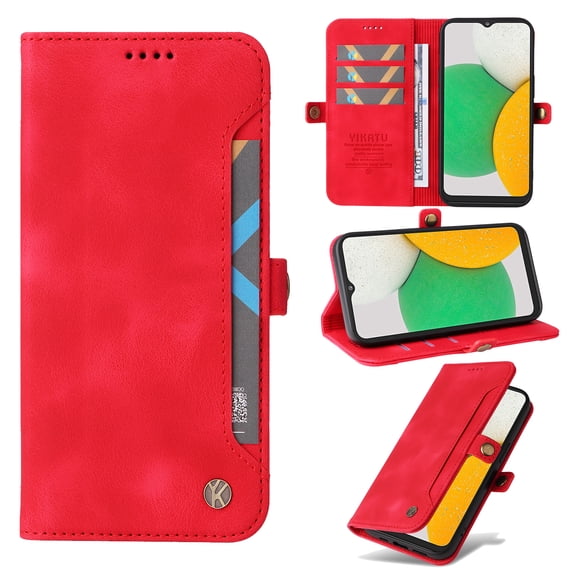 Nalacover For Samsung S21 Plus Wallet case 【RFID Blocking】【Slide Pocket Slot】,Credit Card Holder Flip Folio Book PU Leather Protective Cover Women Men For Galaxy S21 Plus, red