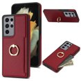 thumbnail image 1 of Nalacover for Samsung S21 Ultra Wallet with Card Holder Slot, 360°Rotation Ring Holder Kickstand Cover for Men Women Protective Premium PU Leather Shockproof Cover for Samsung Galaxy S21 Ultra, Red, 1 of 6