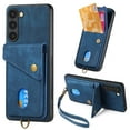 thumbnail image 1 of Nalacover for Samsung S23 Plus, Slim Case Wallet with Credit Card Holder, Back Flip Premium Leather Magnetic Clasp Kickstand Wirst Hand Strap Shockproof Cover for Samsung Galaxy S23 Plus,blue, 1 of 7