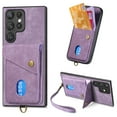 thumbnail image 1 of Nalacover for Samsung S23 Ultra, Slim Case Wallet with Credit Card Holder, Back Flip Premium Leather Magnetic Clasp Kickstand Wirst Hand Strap Shockproof Cover for Samsung Galaxy S23 Ultra, Purple, 1 of 7