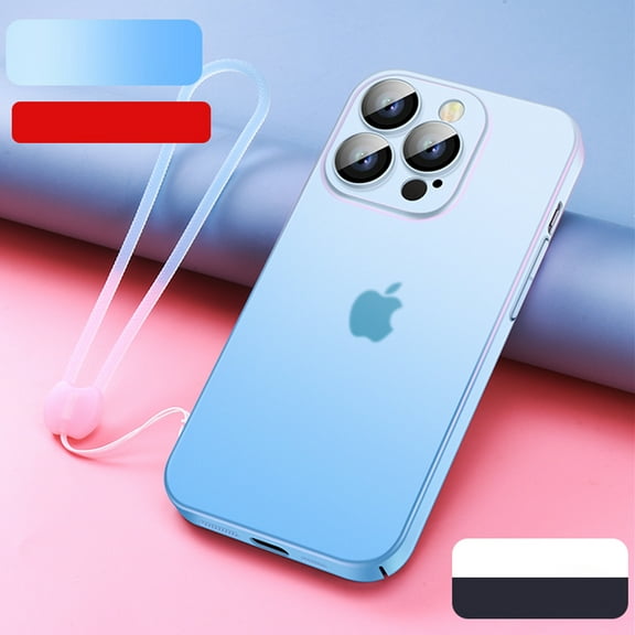 Nalacover Silicone Phone Case for iPhone 14 Plus, Gradient Color Transparent Soft TPU Phone Cover,Shockproof Wrist Strap Case,for Women Girls Protective Case For iPhone 14 Plus, Blue