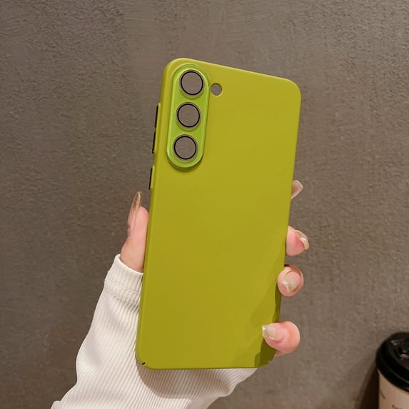 Nalacover Skin-Feel Slim Case for Samsung Galaxy S22 with Lens Protector, Plain PC Shockproof Non-yellowing Enhanced Camera Protection Phone Case for Samsung Galaxy S22, Matchagreen