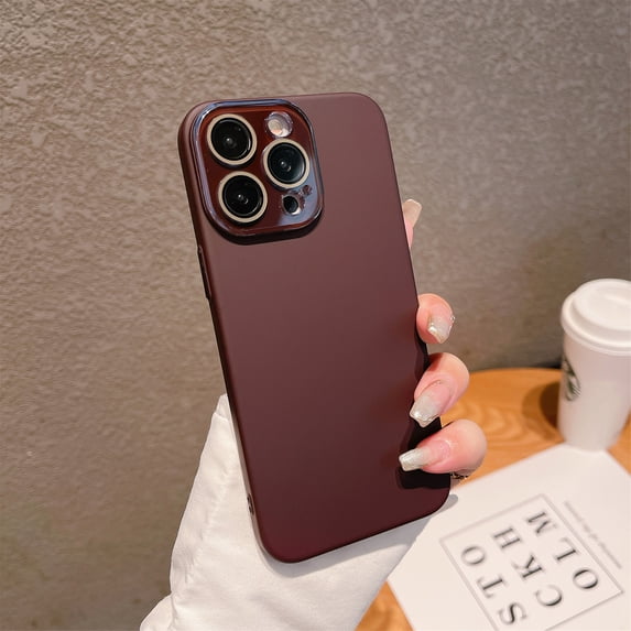 Nalacover Skin-Feel Slim Case for iPhone 11 Pro with Lens Protector, Plain PC Shockproof Non-yellowing Enhanced Camera Protection Phone Case for iPhone 11 Pro, Winered