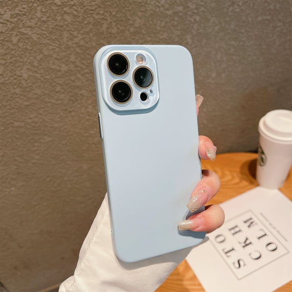 Nalacover Skin-Feel Slim Case for iPhone 13 Pro Max with Lens Protector, Plain PC Shockproof Non-yellowing Enhanced Camera Protection Phone Case for iPhone 13 Pro Max, Blue