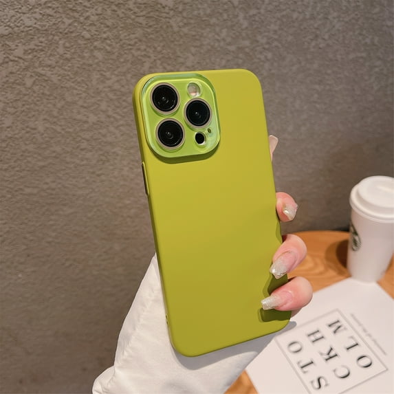 Nalacover Skin-Feel Slim Case for iPhone 13 Pro Max with Lens Protector, Plain PC Shockproof Non-yellowing Enhanced Camera Protection Phone Case for iPhone 13 Pro Max, Matchagreen