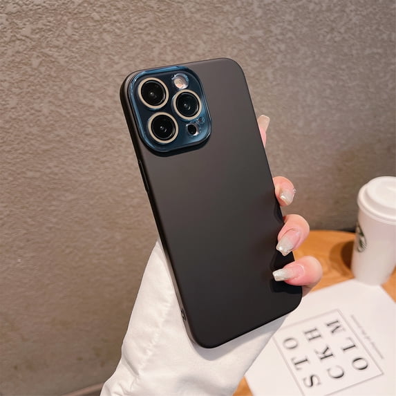 Nalacover Skin-Feel Slim Case for iPhone 13 Pro Max with Lens Protector, Plain PC Shockproof Non-yellowing Enhanced Camera Protection Phone Case for iPhone 13 Pro Max, Black