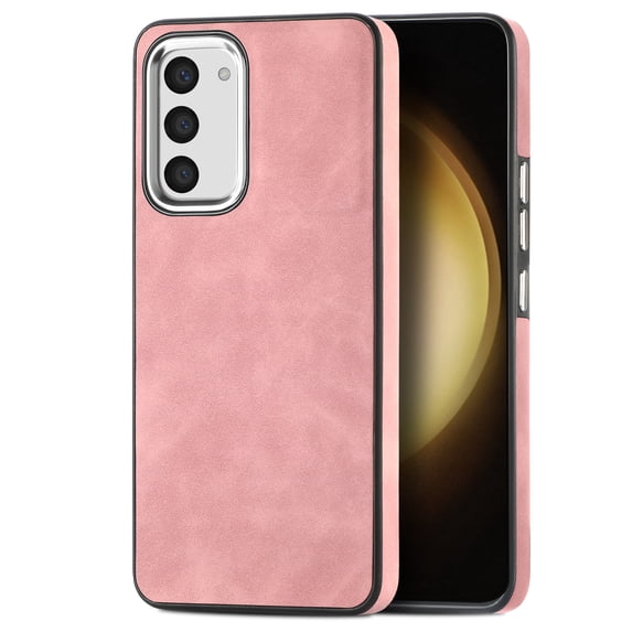 Nalacover Slim Case for Samsung Galaxy S24 Plus, Skin Friendly PU Leather Soft Lining Cover, TPU Shockproof Plating Buttons Camera Lens Protection Case for Samsung Galaxy S24 Plus, Pink