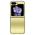 thumbnail image 1 of Nalacover Slim Case for Samsung Galaxy Z Flip 5, Stainless Steel Metal + Silicone/TPU Full Coverage Lens Protection Shockproof Case, Military Grade Drop Resistant Slim Case for Galaxy Z Flip 5, Gold, 1 of 11