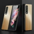 thumbnail image 1 of Nalacover Slim Case for Samsung Galaxy Z Fold4, Stainless Steel Metal + Silicone/TPU Full Coverage Lens Protection Shockproof Case, Military Grade Drop Resistant Case for Galaxy Z Fold4, Gold, 1 of 6