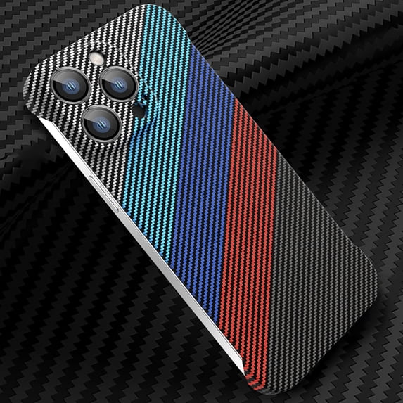 Nalacover Slim Case for iPhone 12, Carbon Fiber Pattern PC Ultra-Thin Bumper Frameless Borderless Minimalist Design Phone Case with Camera Lens Protector for Men Women,G