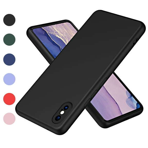 Nalacover Slim Case for iPhone X/iPhone XS,Full Body Protection Shockproof Stylish Liquid Smooth TPU Silicone Rubber Anti-drop Wear-resitant Camera Raised Lips Soft Back Phone Cover.Black
