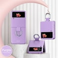 thumbnail image 1 of Nalacover Slim Folding Case for Samsung Galaxy Z Flip3, Ribbon Drawstring Cover with Metal Ring, Smooth Rugged PC Shockproof Lens Protection Case for Samsung Galaxy Z Flip3, Purple, 1 of 8