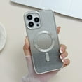 thumbnail image 1 of Nalacover Slim Gradient Case for iPhone 15 Pro Max, Glitter Magnetic Case Compatible with Wireless Charging MagSafe, Transparent Rugged PC Shockproof Phone Cover for Women Girls, Silver, 1 of 1