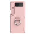 thumbnail image 1 of Nalacover Slim Ring Case for Samsung Galaxy Z Flip 4 Liquid Silicone Phone Case with Camera Lens Sliding Cover, Full Coverage Protection Shockproof Case for Samsung Galaxy Z Flip 4 - Pink, 1 of 9