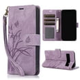 thumbnail image 1 of Nalacover Slim Wallet Case for Google Pixel 6a, for Women Men, Embossed Pattern PU Leather Shockproof Magnetic Clasp Credit Card Slots Flip Kickstand Phone Case+Wrist Strap,Purple, 1 of 7