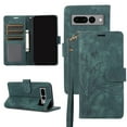 thumbnail image 1 of Nalacover Slim Wallet Case for Google Pixel 7 Pro, for Women Men, Embossed Pattern PU Leather Shockproof Magnetic Clasp Credit Card Slots Flip Kickstand Phone Case+Wrist Strap,Green, 1 of 7