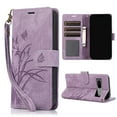 thumbnail image 1 of Nalacover Slim Wallet Case for Google Pixel 8, for Women Men, Embossed Pattern PU Leather Shockproof Magnetic Clasp Credit Card Slots Flip Kickstand Phone Case+Wrist Strap,Purple, 1 of 7