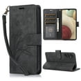 thumbnail image 1 of Nalacover Slim Wallet Case for Samsung Galaxy A24 4G, for Women Men, Embossed Pattern PU Leather Shockproof Magnetic Clasp Credit Card Slots Flip Kickstand Phone Case+Wrist Strap,Black, 1 of 7