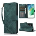 thumbnail image 1 of Nalacover Slim Wallet Case for Samsung Galaxy S23 Ultra, for Women Men, Embossed Pattern PU Leather Shockproof Magnetic Clasp Credit Card Slots Flip Kickstand Phone Case+Wrist Strap,Green, 1 of 7
