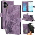 thumbnail image 1 of Nalacover Slim Wallet Case for iPhone 16 Plus, for Women Men, Embossed Pattern PU Leather Shockproof Magnetic Clasp Credit Card Slots Flip Kickstand Phone Case+Wrist Strap,Purple, 1 of 8