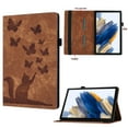 thumbnail image 1 of Nalacover Tablet Case for iPad Pro 11 2022/2021/2020/2018, for iPad Air 4/Air 5 Flip Wallet Case with Card Slots Elastic Band Pen Holder - Cute Butterflies Cat Pattern PU Leather Stand Cover - Brown, 1 of 8