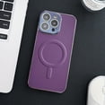 thumbnail image 1 of Nalacover Ultra Slim Magnetic for iPhone 14 Pro Max Case with Camera Lens Protector, Compatible with MagSafe, Faux Leather Texture Hard PC Shockproof Built-in Makeup Mirror Thin Cover, Purple, 1 of 1