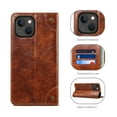 thumbnail image 1 of Nalacover Vintage Wallet Case for iPhone 13, Magnetic Closure Flip Folio Cover with Card Slots Kickstand, Classic PU Leather TPU Shockproof Anti-Scratches Case for iPhone 13,Khaki, 1 of 6