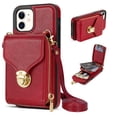 thumbnail image 1 of Nalacover Wallet Case for Apple iPhone 11,with Removable Adjustable Shoulder Strap,PU Leather Back Zipper Pocket Card Holder Stand Purse Shockproof Phone Case for Women Men,Red, 1 of 1