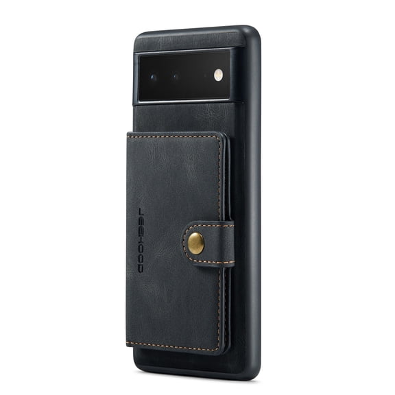 Nalacover Wallet Case for Google Pixel 6 Pro with Detachable Card Slots Holder Magnetic Closure Cover, Premium PU Leather Slim Kickstand Soft Silicone Shockproof Lens Protective Case,Black