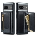 thumbnail image 1 of Nalacover Wallet Case for Google Pixel 7, 2 in 1 Design Zipper Pocket Luxury Shining PU Leather Cover with Back Card Slots Holder Magnetic Kickstand Shockproof Anti-Scratches Case,Black, 1 of 11