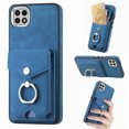 thumbnail image 1 of Nalacover Wallet Case for Samsung A22 5G, Premium Leather Case with Card Holder, 360°Rotation Ring Kickstand, RFID Blocking Protective Magnetic Back Clsoure Case for Samsung Galaxy A22 5G, Blue, 1 of 13