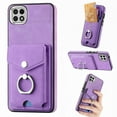thumbnail image 1 of Nalacover Wallet Case for Samsung A22 5G, Premium Leather Case with Card Holder, 360°Rotation Ring Kickstand, RFID Blocking Protective Magnetic Back Clsoure Case for Samsung Galaxy A22 5G, Purple, 1 of 13