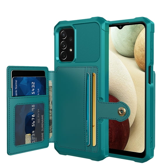 Nalacover Wallet Case for Samsung Galaxy A13 5G Multifunctional Design Back Case, Rugged PC Luxury PU Leather Magnetic Car Mount Cover with Card Slots Holder Shockproof Lens Protective Case, Green