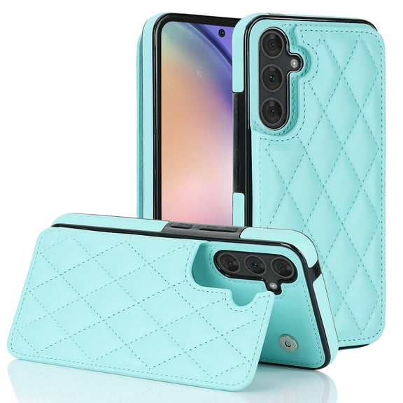 Nalacover Wallet Case for Samsung Galaxy A14 5G, RFID Blocking Card Slots Holder PU Leather Fashion Back Flip Cover with Kickstand Magnetic Buttons Shockproof Case for Samsung Galaxy A14 5G,Mint