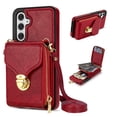 thumbnail image 1 of Nalacover Wallet Case for Samsung Galaxy A14 5G,with Removable Adjustable Shoulder Strap,PU Leather Back Zipper Pocket Card Holder Stand Purse Shockproof Phone Case for Women Men,Red, 1 of 13