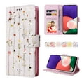 thumbnail image 1 of Nalacover Wallet Case for Samsung Galaxy A22 5G, Bling Flower Pattern PU Leather Wrist Strap Handbag Magnetic Clasp Flip Cover with Kickstand Card Slots Holder Soft TPU Shockproof Case,Dried Flowers, 1 of 7